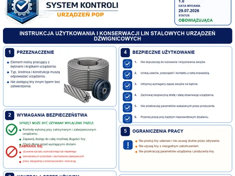 Liny stalowe urządzeń dźwignicowych