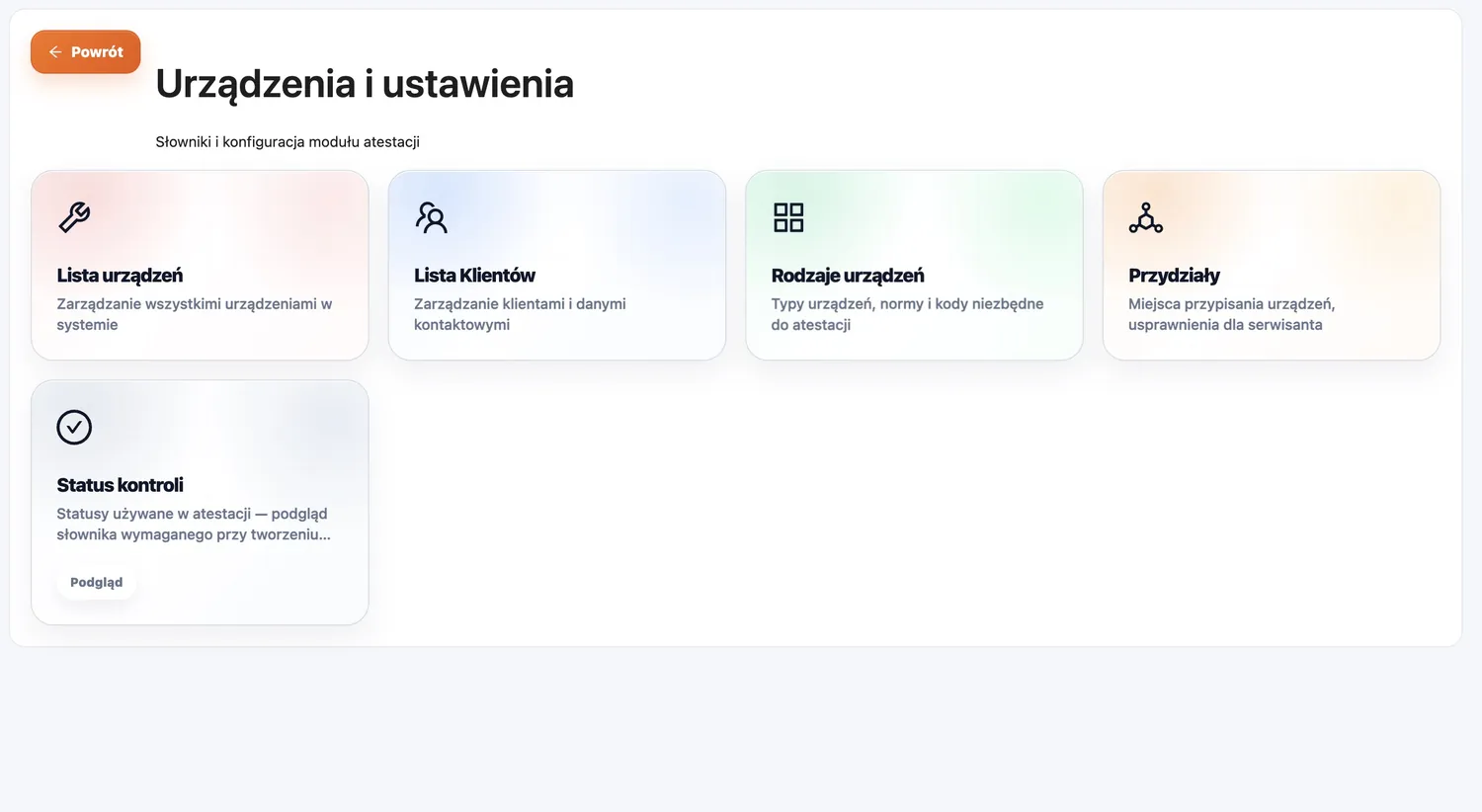 Panel ustawień