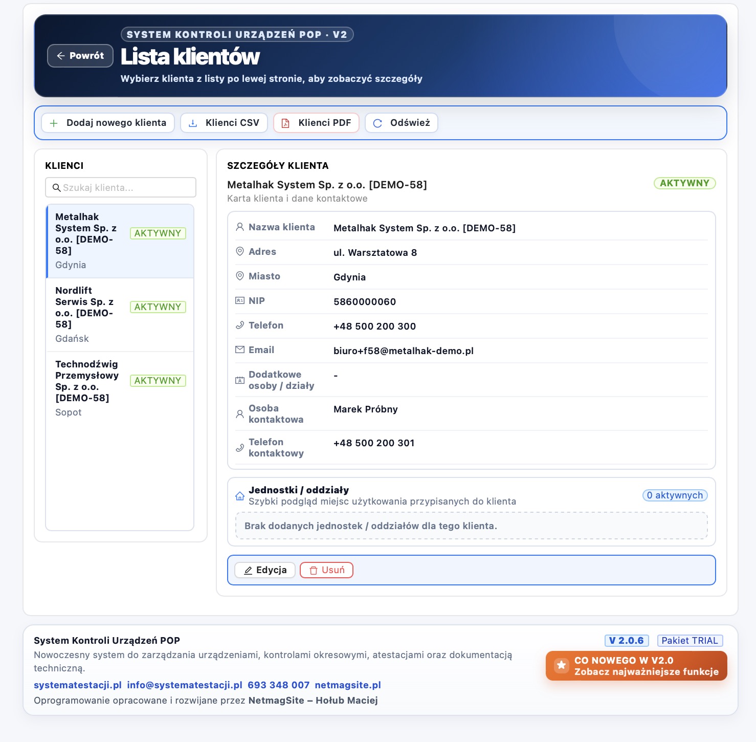 Lista klientów