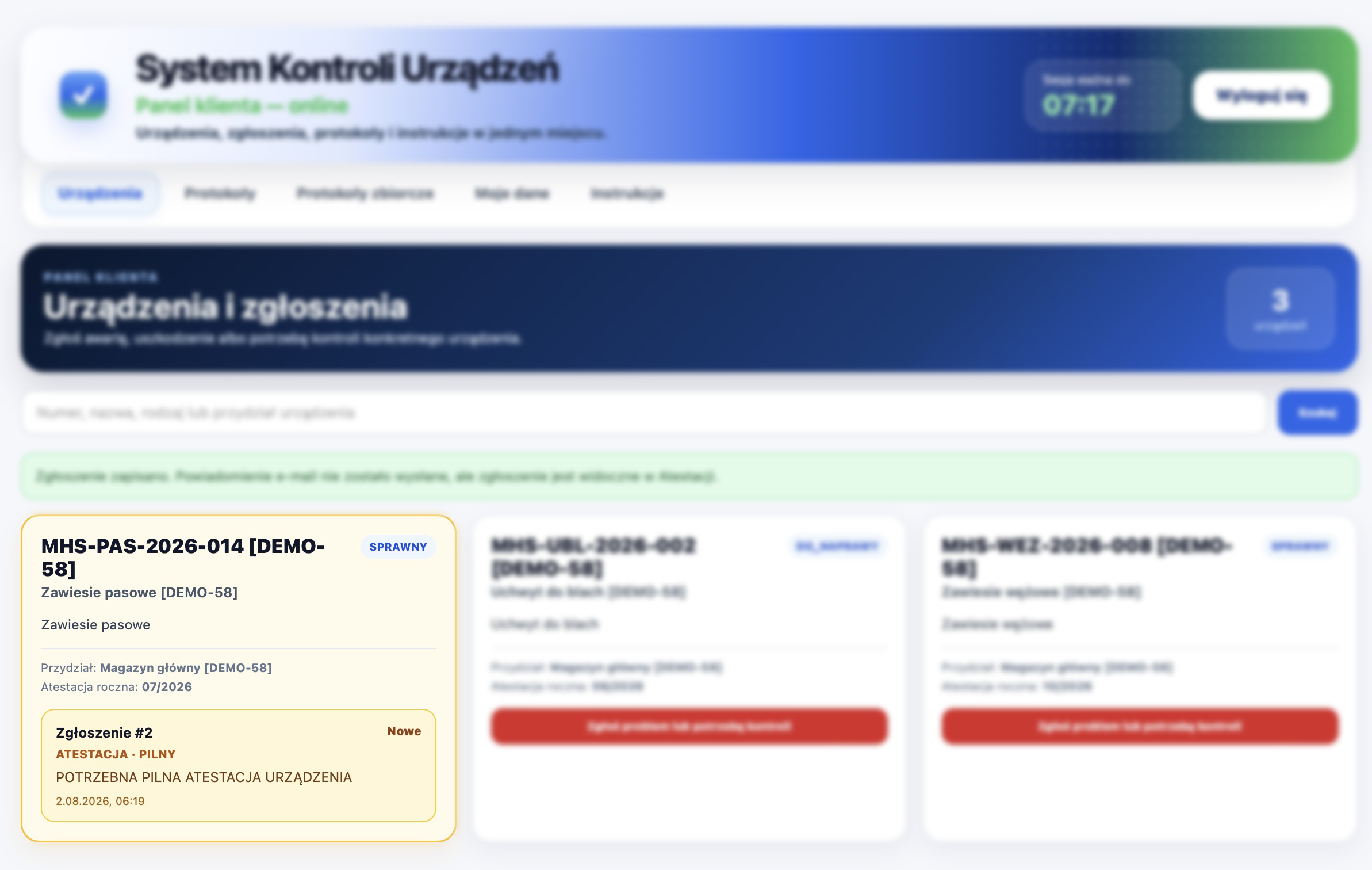 Potwierdzenie zgłoszenia