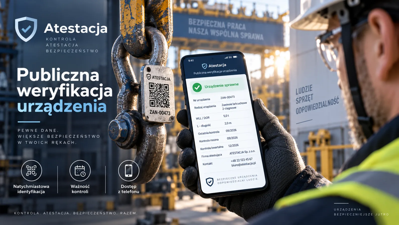 Publiczna weryfikacja urządzenia po zeskanowaniu kodu QR