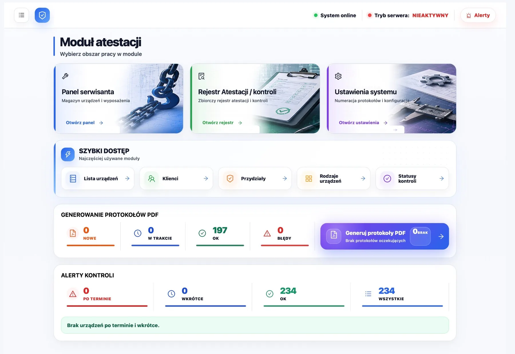 Moduł atestacji w Systemie Kontroli Urządzeń POP